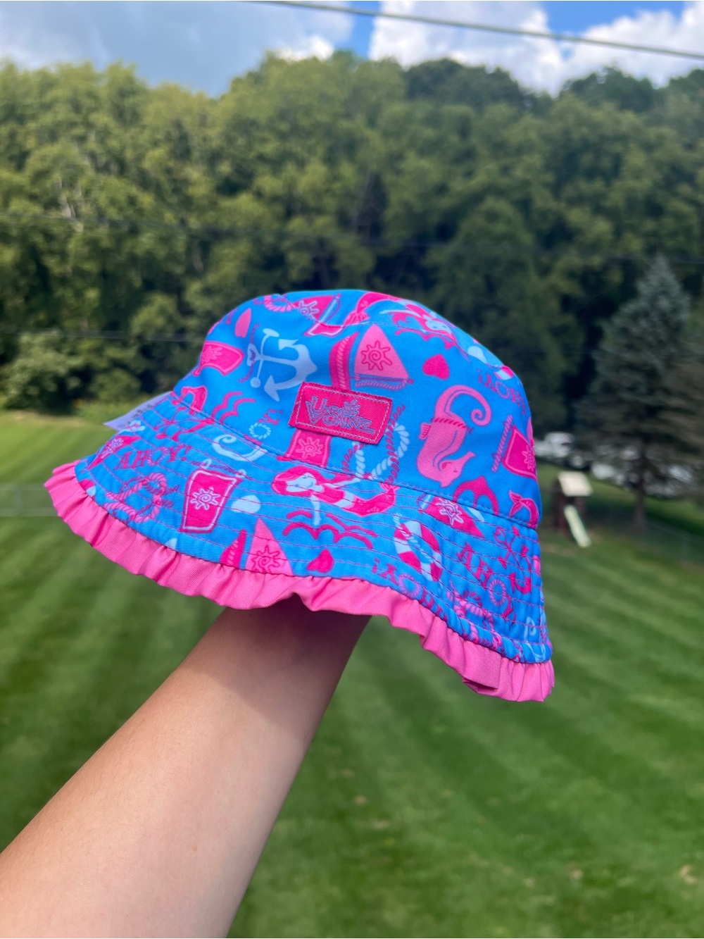 UVSkinz 3T Baby Girl Sun Hat Reversible Pink Mermaid Hat
